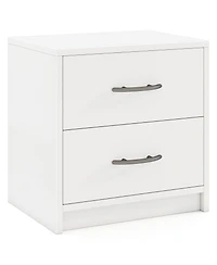 2-Drawer Nightstand with Storage for Bedroom or Living Room, Compact Side Table