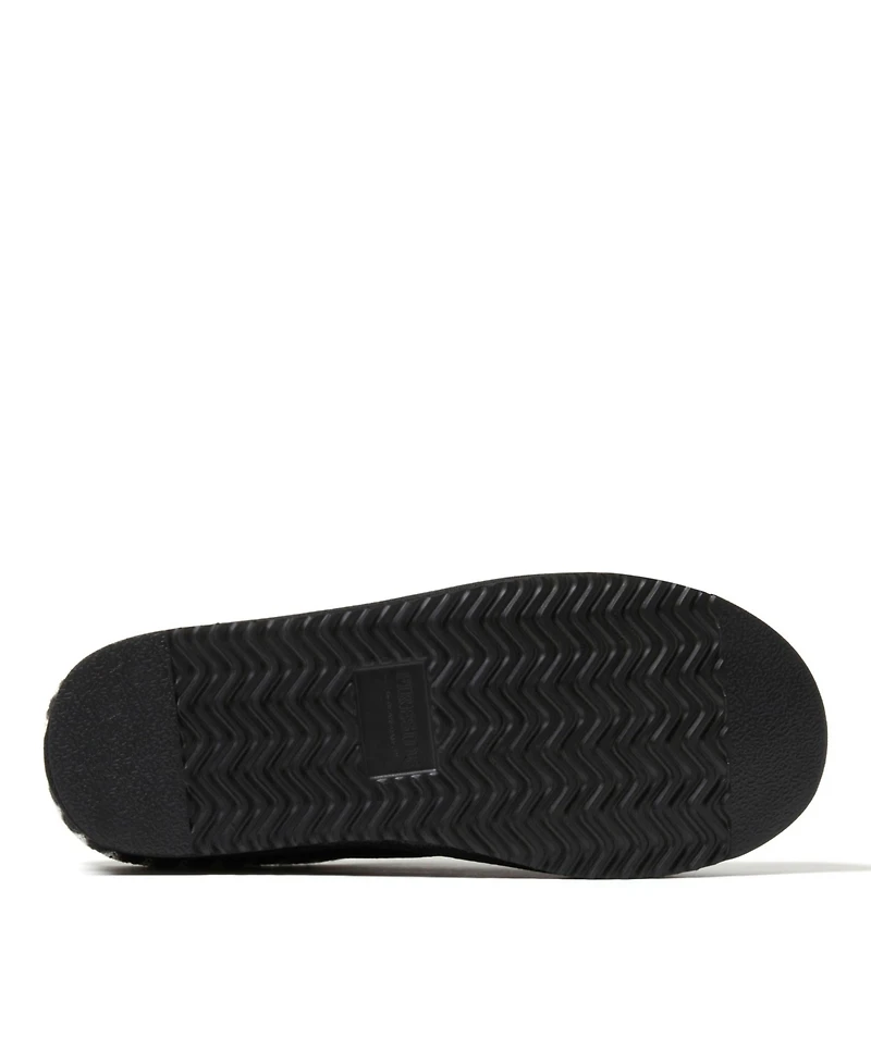 Dearfoams Men's Fireside by Grafton Genuine Shearling Clog Slipper with Taping