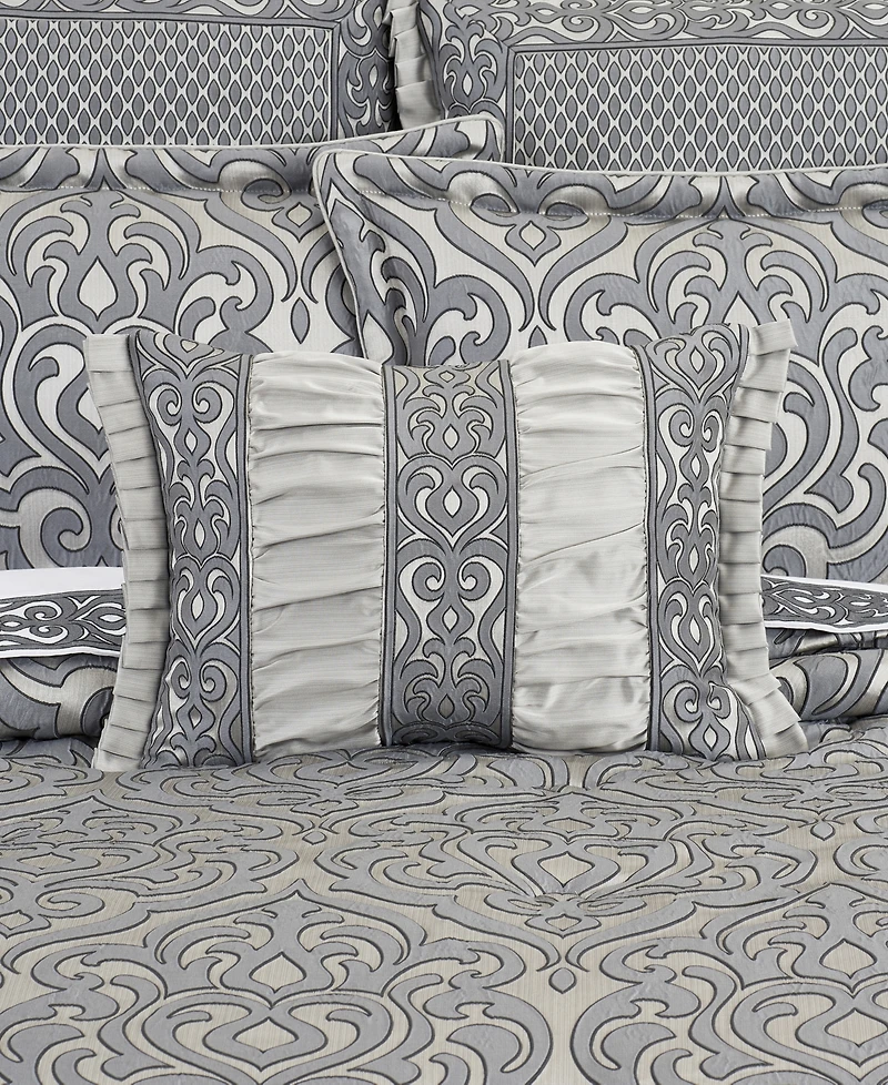 J Queen New York Bolero Pewter Boudoir Decorative Pillow, 15" x 20"