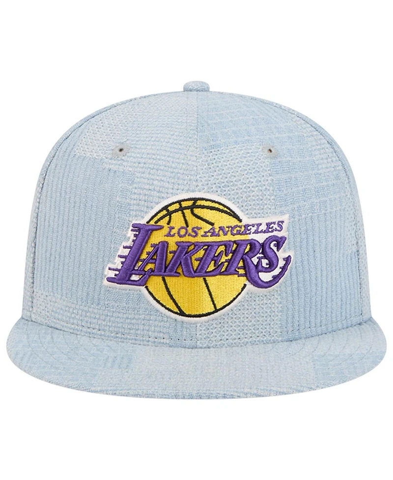 New Era Men's Denim Los Angeles Lakers Injection Denim Patchwork 9FIFTY Snapback Hat