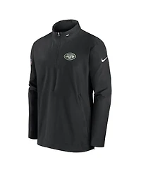Nike Men's Black New York Jets Sideline Coach Half-Zip Jacket