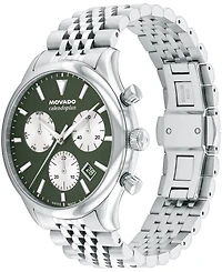 Movado Men's Calendoplan Swiss Quartz Chrono Stainless-Steel Watch, 43mm