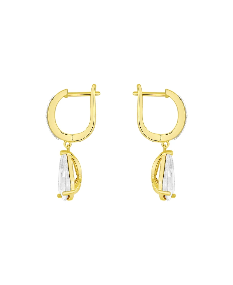 And Now This Clear Crystal Drop Hoop Earrings
