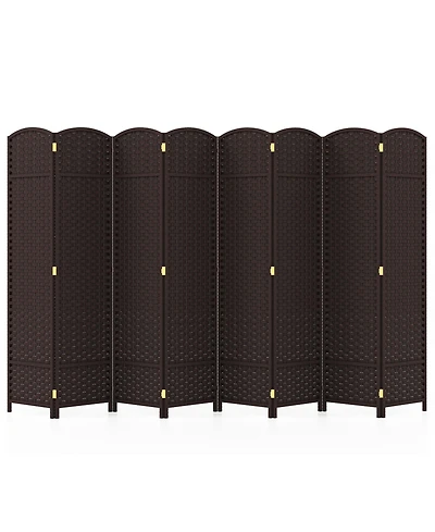 8-Panel Folding Room Divider Portable and Adjustable Privacy Screen for Home or Office