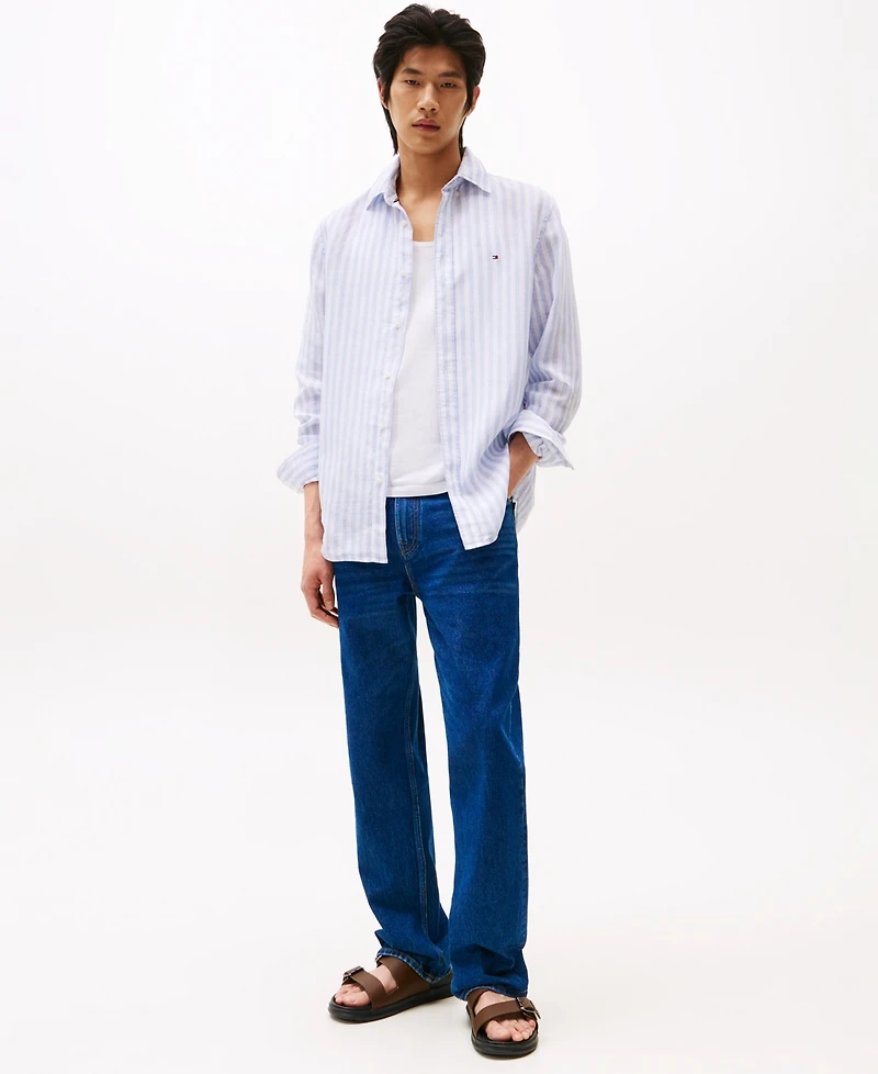 Tommy Hilfiger Men's Regular-Fit Stripe Linen Shirt