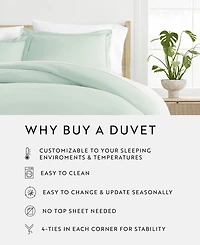ienjoy Home Double Brushed Solid Duvet Cover Set, Full/Queen