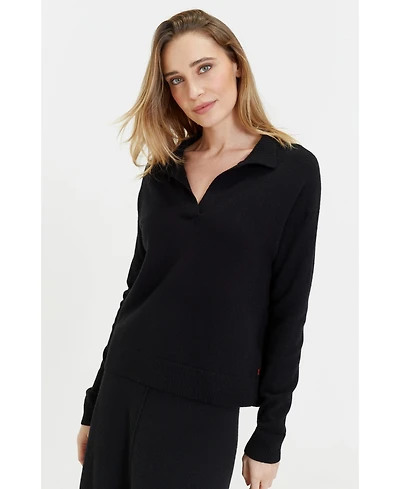 Chinti & Parker Women's Wool Cashmere Blend V Neck Collared Sweater