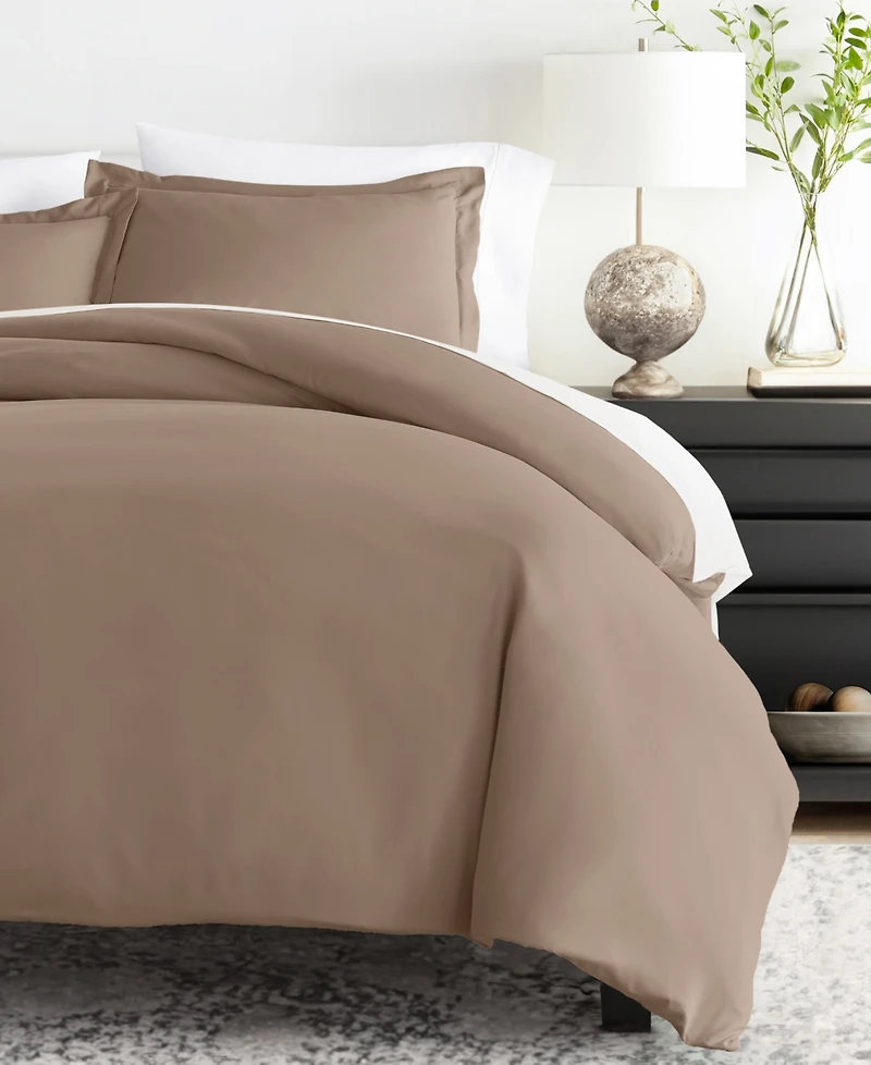 ienjoy Home Double Brushed Solid Duvet Cover Set, Twin/Twin Xl