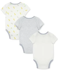 Little Me Baby Safari Short-Sleeve Cotton Bodysuits, Pack of 3