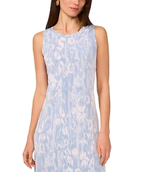 Vince Camuto Women's Abstract-Print Sleeveless Keyhole-Back Crewneck Maxi Dress