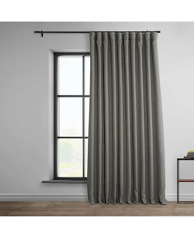Half Price Drapes Extra Wide Textured Faux Linen Room Darkening Curtain