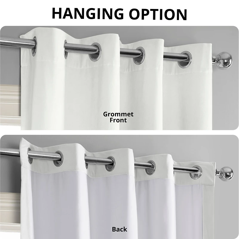 Half Price Drapes Primary White Grommet Signature Velvet Blackout Curtain