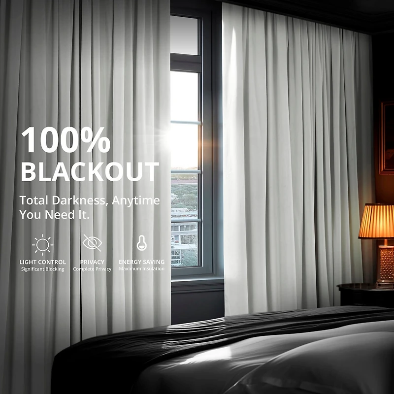 Half Price Drapes Primary White Grommet Signature Velvet Blackout Curtain