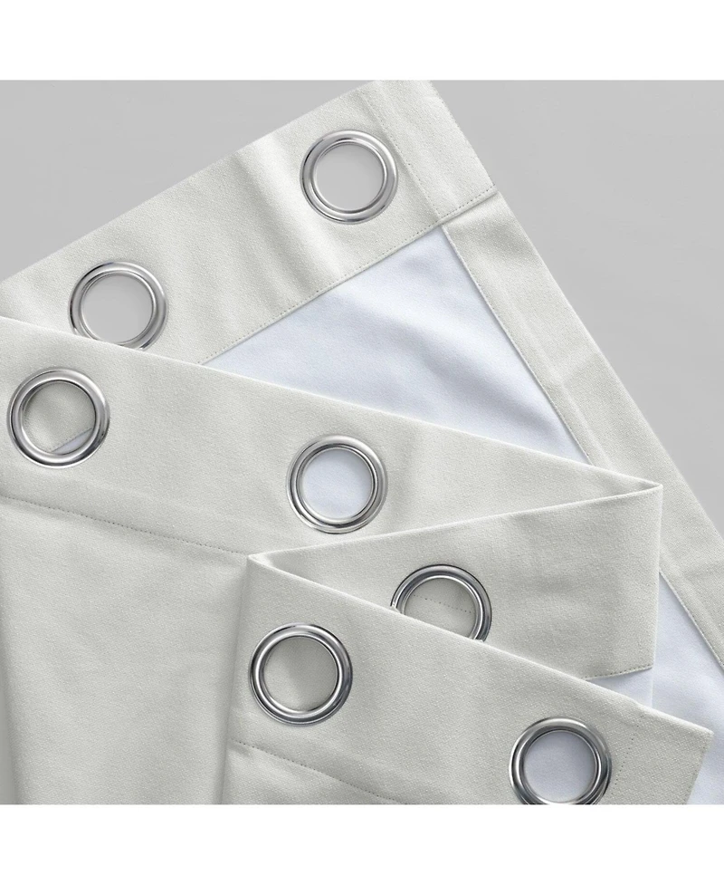 Half Price Drapes Starlight Off White Grommet Thermal Cross Linen Weave Blackout Curtain