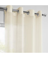 Half Price Drapes Gardenia Grommet Textured Faux Linen Sheer Curtain
