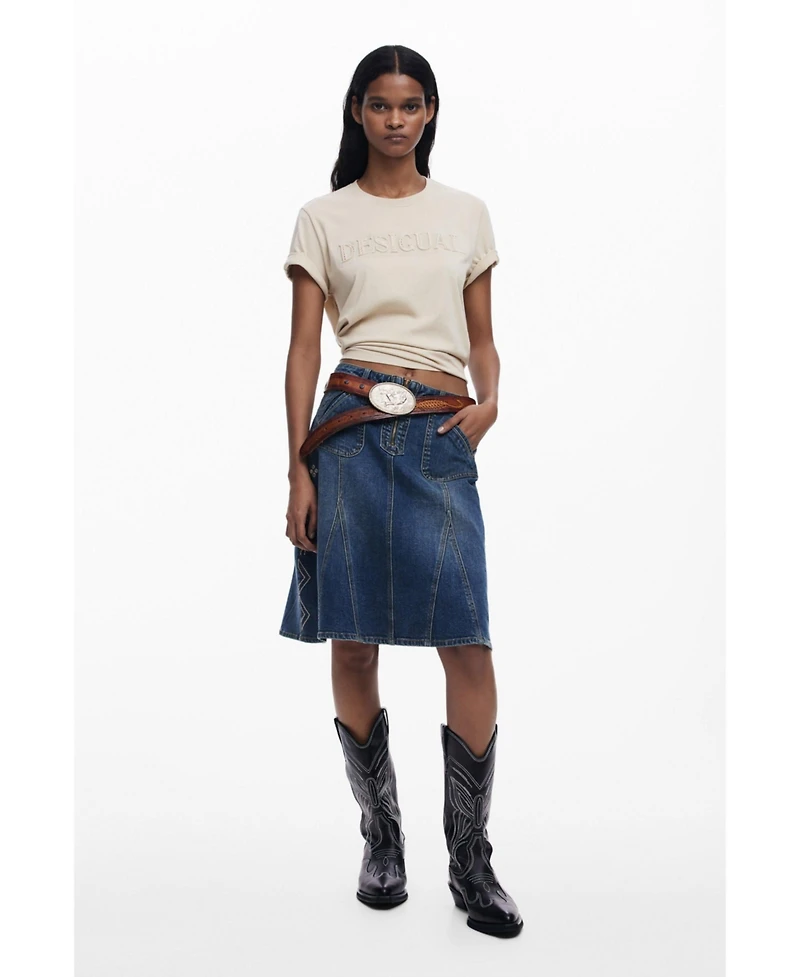 Desigual Women's Studded logo T-shirt