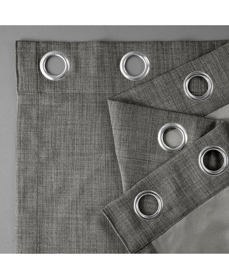 Half Price Drapes Grommet Textured Faux Linen Room Darkening Curtain