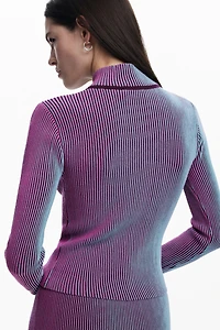Desigual Women's Vertical striped zipper cardigan