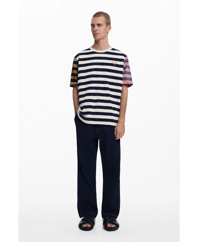 Desigual Men's Striped T-shirt with logo