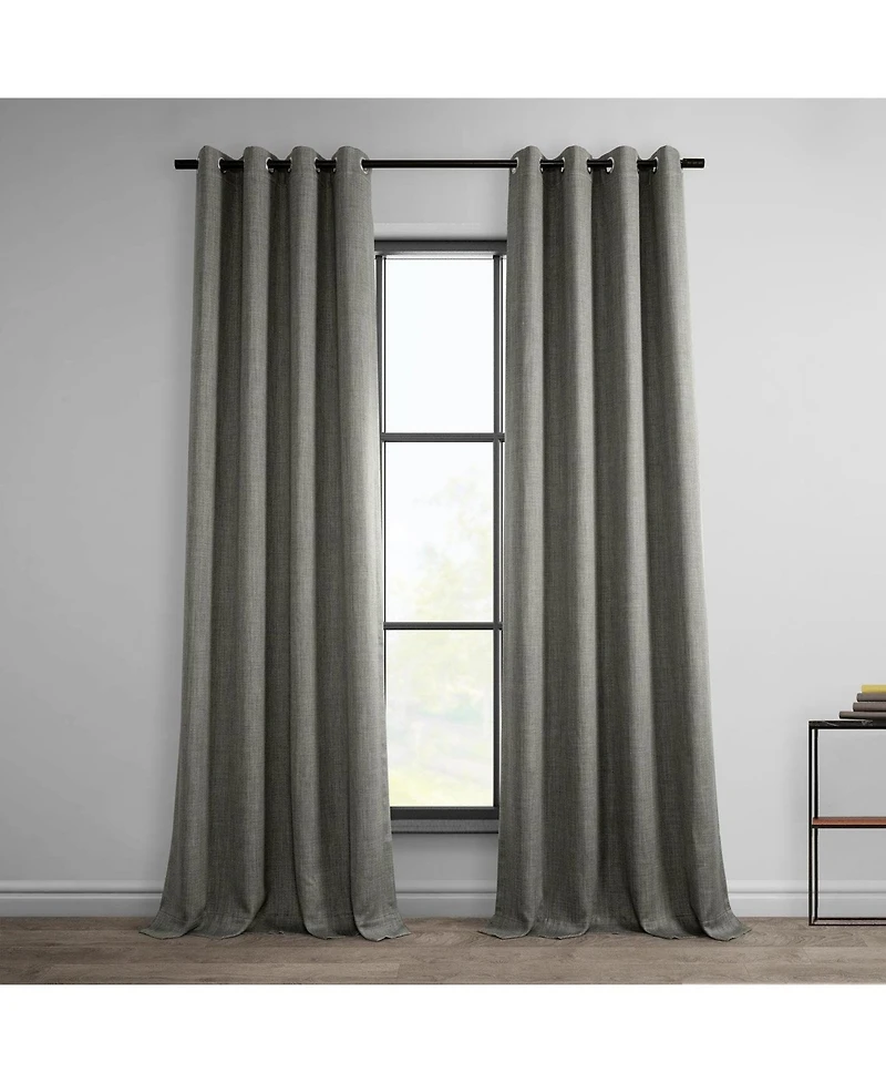 Half Price Drapes Grommet Textured Faux Linen Room Darkening Curtain