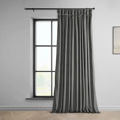Half Price Drapes Extra Wide Heritage Plush Velvet Room Darkening Curtain