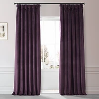 Half Price Drapes Plum Blossom Signature Plush Velvet Hotel Blackout Curtain