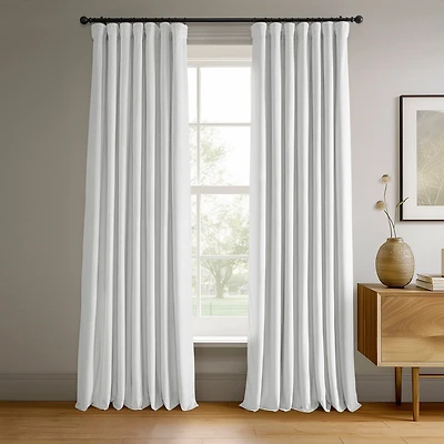 Half Price Drapes Primary White Signature Velvet Blackout Curtain
