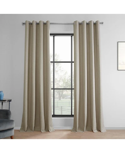 Half Price Drapes Light Beige Grommet Performance Linen Hotel Blackout Curtain