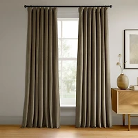 Half Price Drapes Denver Taupe Signature Velvet Blackout Curtain