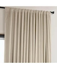 Half Price Drapes Angora Beige Extra Wide Signature Plush Velvet Hotel Blackout Curtain