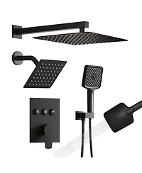 Mondawe 3-Function Dual Shower Head Pressure-balanced Shower System with 4 Sprays Handheld