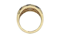 Suzy Levian Sterling Silver Cubic Zirconia Pave Wide Band Ring