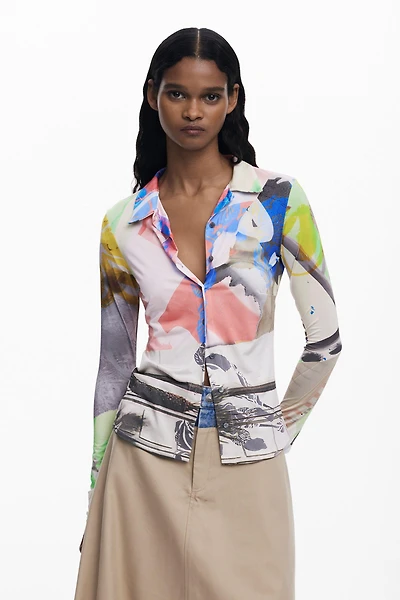 Desigual Women's Collage buttoned T-shirt