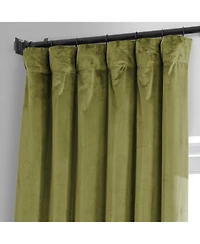 Half Price Drapes Jalapeno Green Signature Plush Velvet Hotel Blackout Curtain