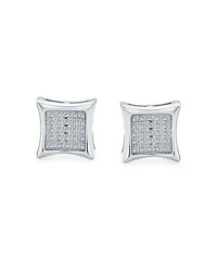 Bling Jewelry Square Shaped Cubic Zirconia Micro Pave Cz Kite Stud Earrings .925 Sterling Silver