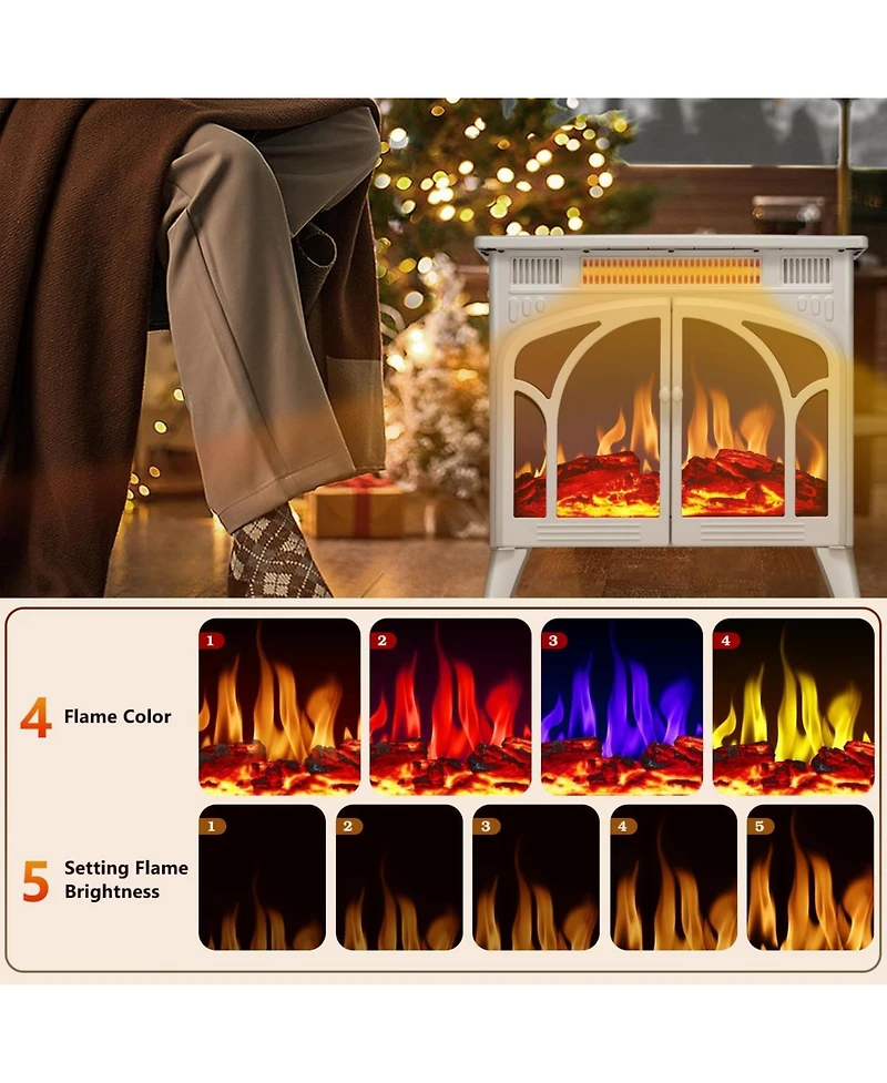 Kismile Electric Firplace Heater, Infrared Heaters with Remote Control and 3D Flame Effect and Heating Mode, Overheating Safe