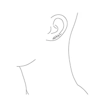 Bling Jewelry Trendy Leaf Swirl Ear Cuff Cartilage Cz Crawlers 14K Gold Plated Sterling Silver