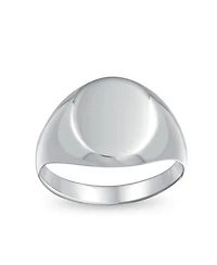 Bling Jewelry Basic Simple Initial Monogram Sterling Silver Ring Oval Signet Design