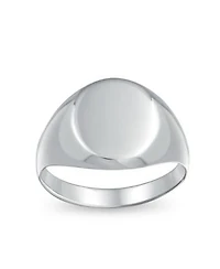 Bling Jewelry Basic Simple Initial Monogram Sterling Silver Ring Oval Signet Design