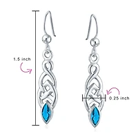 Bling Jewelry Bff Celtic Irish Love Knot Bezel Set Cubic Zirconia Fish Hook Dangle Earrings .925 Sterling Silver