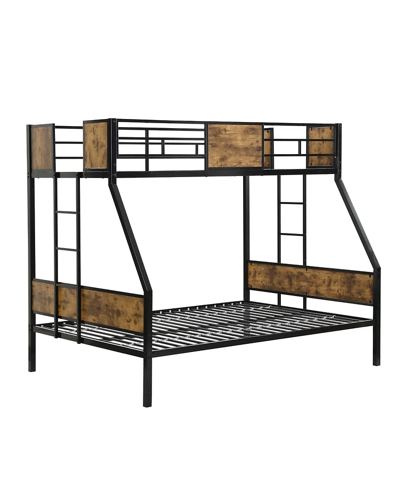 Simplie Fun Twin Over Full Metal Bunk Bed with Storage
