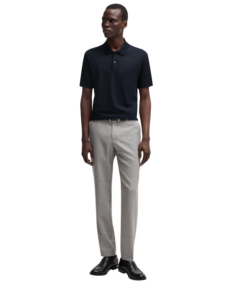 Boss by Hugo Men's Cotton-Silk Blend Relaxed-Fit Polo Shirt