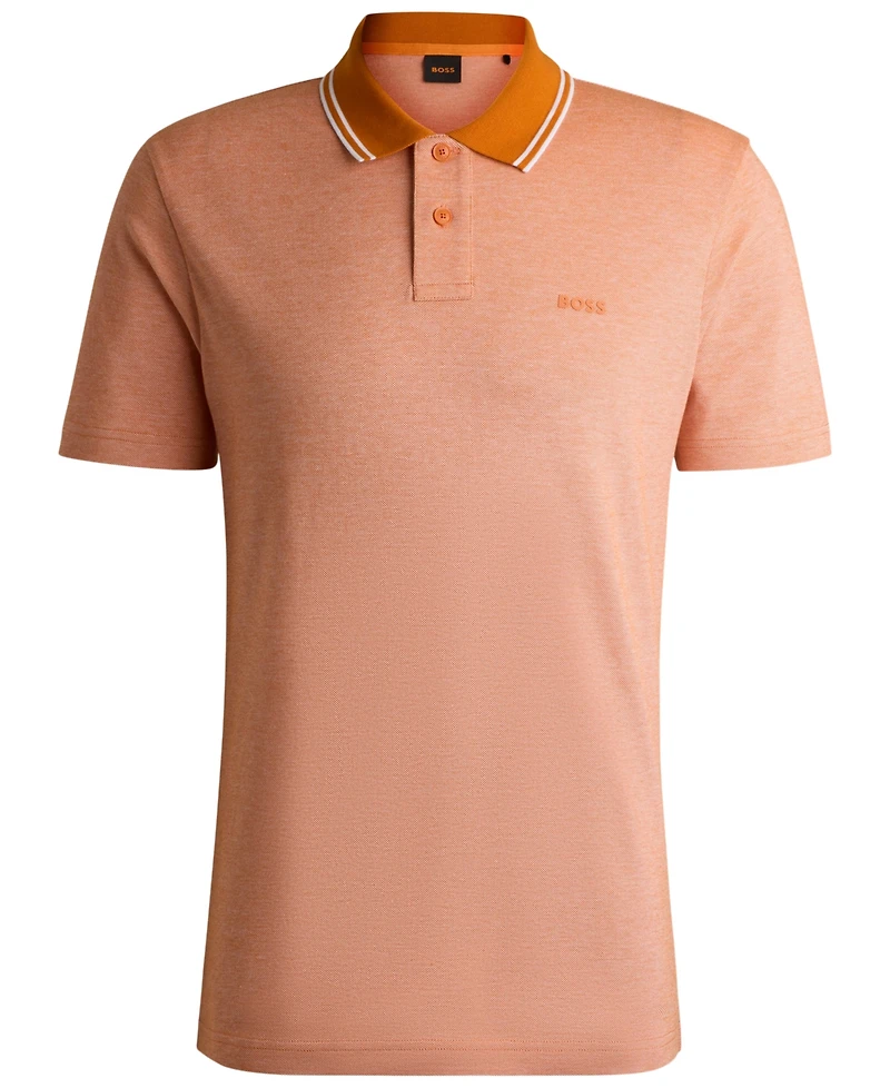 Boss by Hugo Men's Oxford-Pique Cotton Relaxed-Fit Polo Shirt