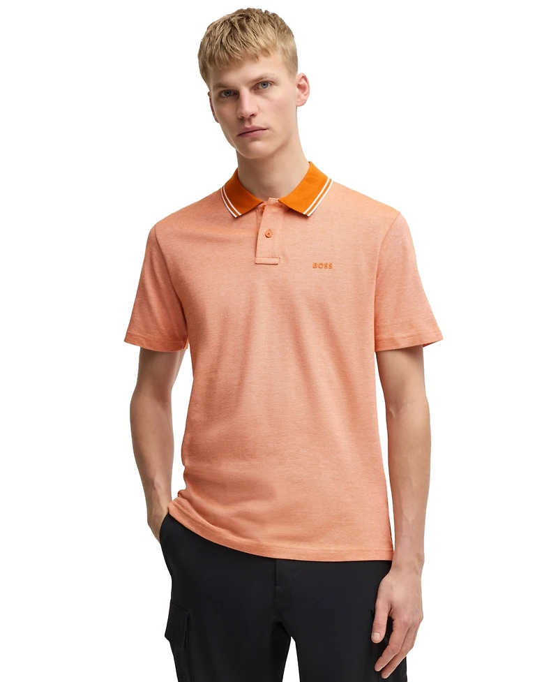 Boss by Hugo Men's Oxford-Pique Cotton Relaxed-Fit Polo Shirt