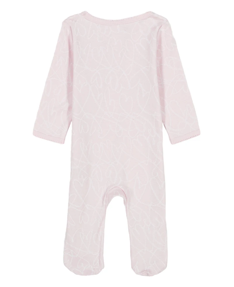 Calvin Klein Baby Girls Heart Sketch Zip-Front Footed Coverall