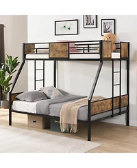 Simplie Fun Twin Over Full Metal Bunk Bed with Storage