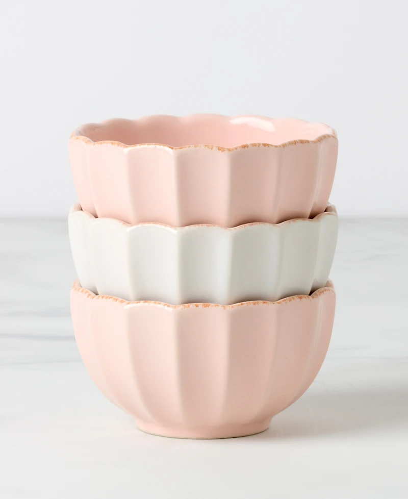 Lenox French Perle Scallop Mini Bowls, Set of 3