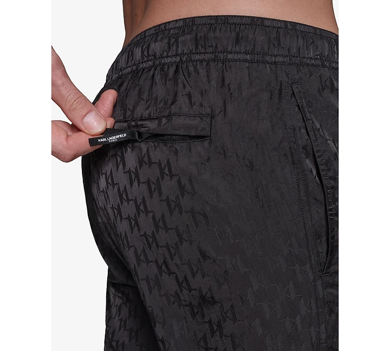Karl Lagerfeld Paris Men's Euro Volley Jacquard 5" Swimsuit