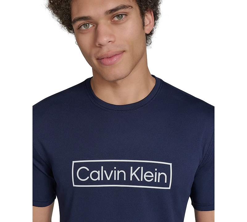 Calvin Klein Men's Logo Short-Sleeve Swim Rash Guard