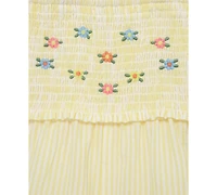 Little Me Baby Girls Woven Cotton Romper & Headband, 2 Piece Set